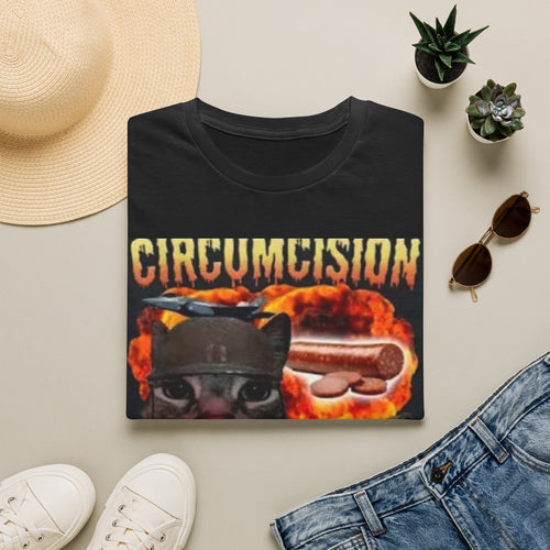 Circumcision Survivor Cat T-Shirt — Funny Edgy Retro Graphic Tee