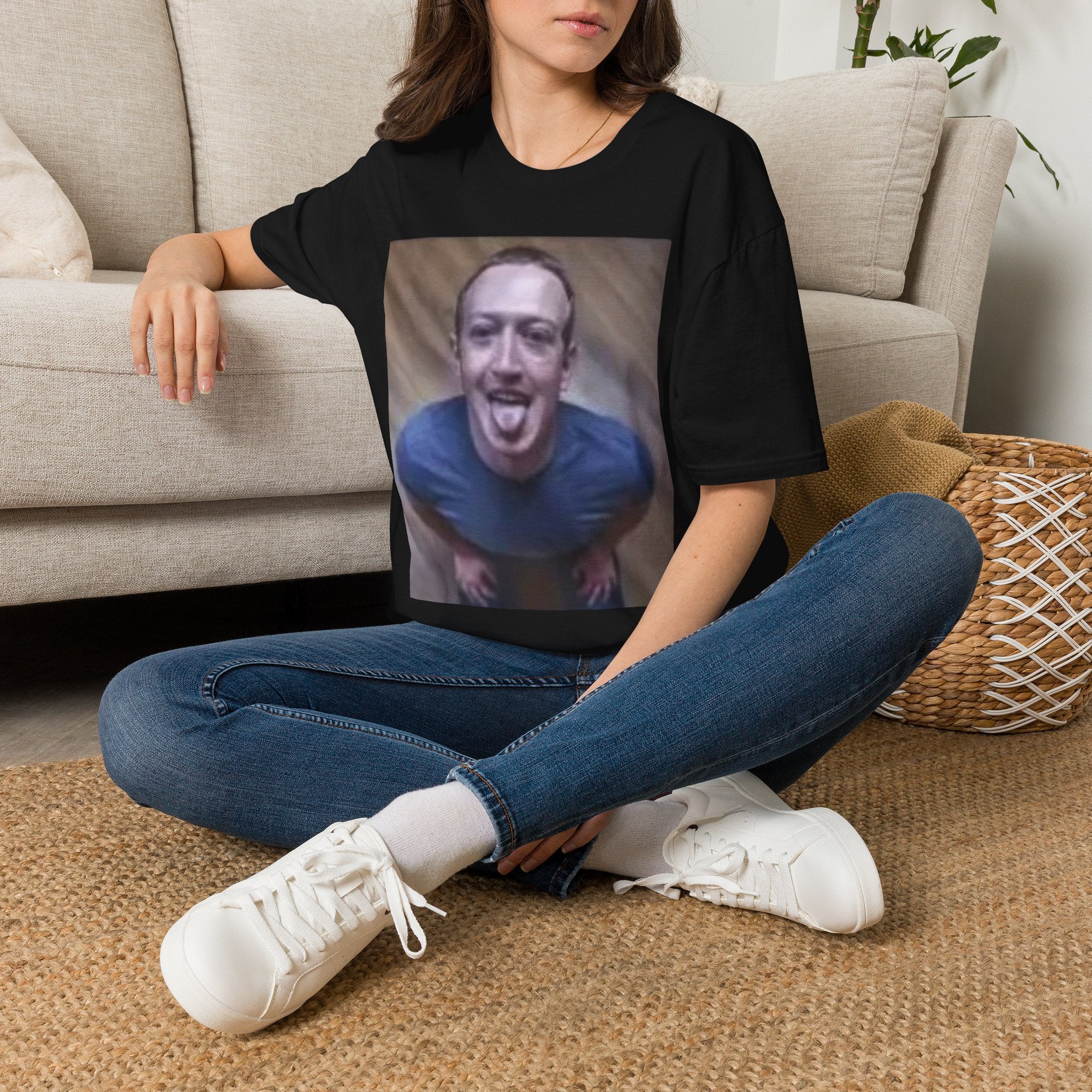 Funny Face Graphic T-Shirt — Playful Tongue-Out Portrait Tee